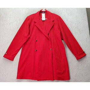 Nouvelle Jacket Womens 16 Red Polyester Long‎ Sleeve Double Breasted Four Button